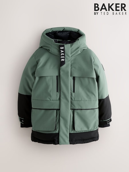 Baker by Ted Baker Shower Resistant Colourblock Parka Coat (F17159) | £75 - £80