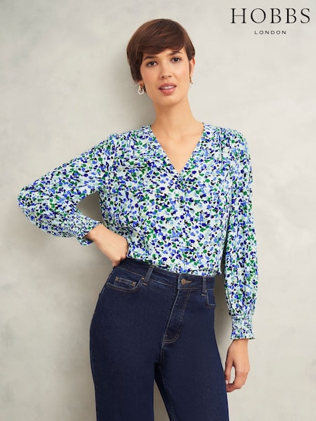 Hobbs Blue Debbie Blouse (F17185) | £79