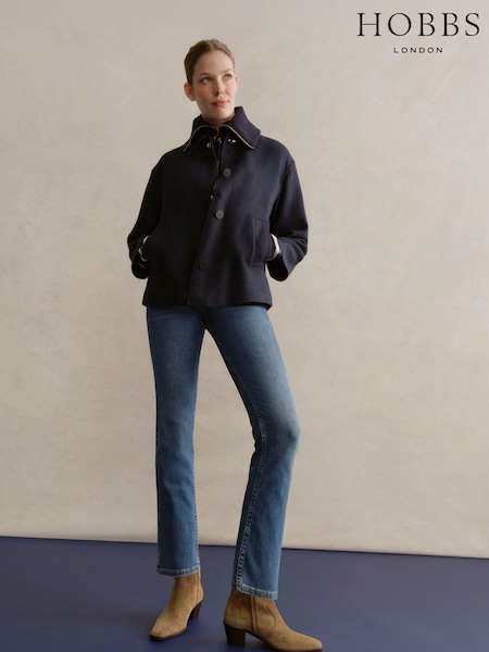 Hobbs Blue Payton Coat (F17225) | £229
