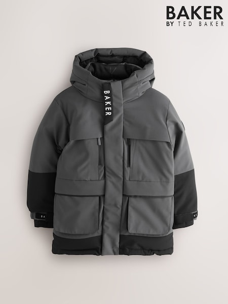 Baker by Ted Baker Shower Resistant Colourblock Parka Coat (F17247) | £75 - £80