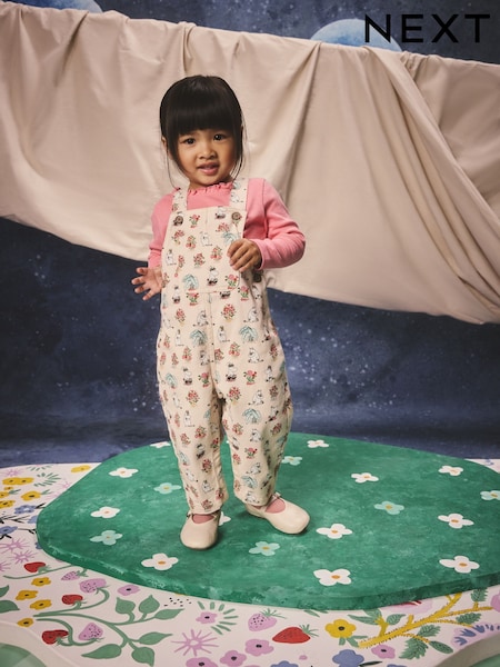Pink Moomin Printed Dungarees and T-Shirt Set (3mths-7yrs) (F17254) | £26 - £30