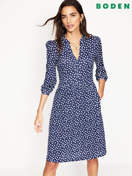 Boden Blue Naomi Relaxed Jersey Dress (F17267) | £75