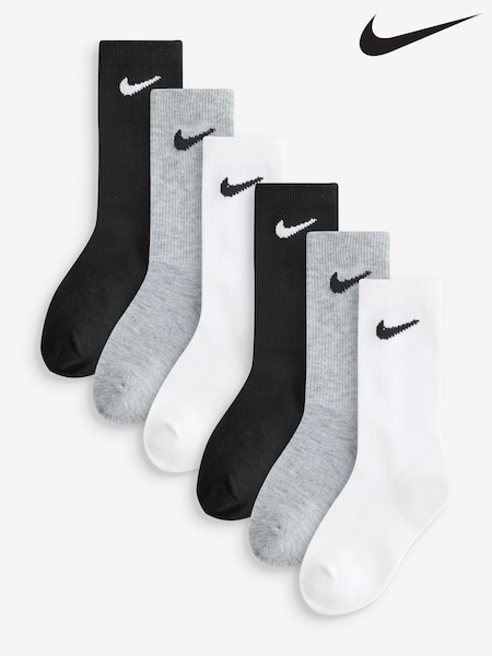 Nike Black Kids Mid Socks Little 6 Pack (F17271) | £14