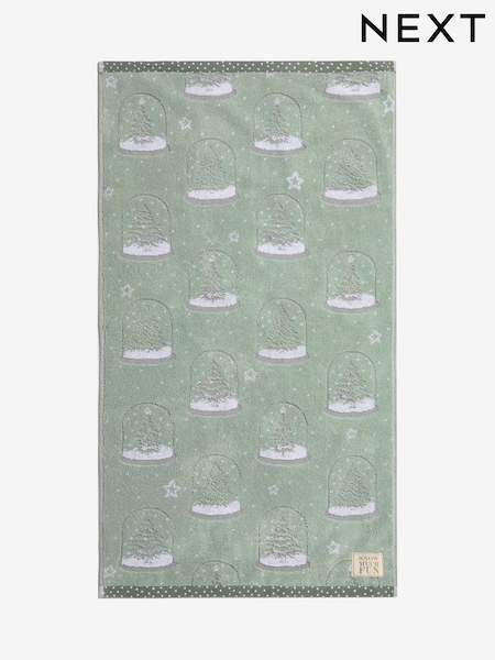Sage Green Christmas Snowglobe Towel (F17298) | £8 - £18