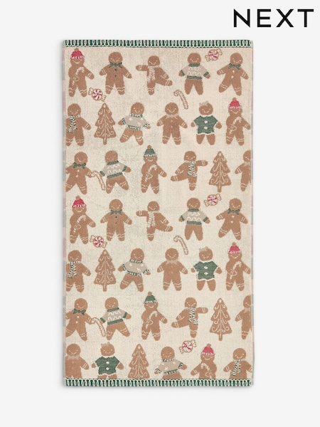 Natural Christmas Gingerbread Towels (F17304) | £8 - £18