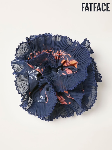 FatFace Navy Folk Floral Printed Scrunchie (F17326) | £14.50