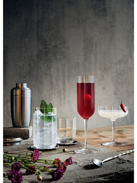 Luigi Bormioli Set of 6 Grey Jazz Hi-Ball Stemless Glasses (F17345) | £28