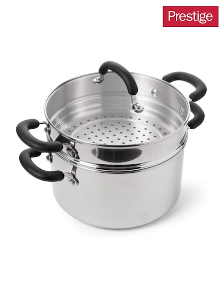 Prestige Grey Made To Last Stockpot and Steamer Pan (F17406) | £63