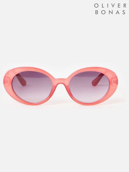 Oliver Bonas Red Oval Sunglasses (F17569) | £26
