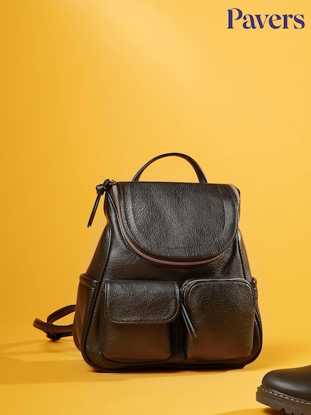 Pavers Black Multi-Pocket Backpack (F17623) | £33