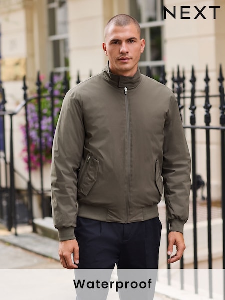 Mushroom Brown DryTech Waterproof Harrington Jacket (F17791) | £68