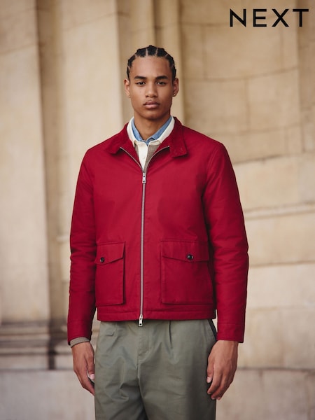 Red Borg Lined Shower Resistant Harrington Jacket (F17816) | £78