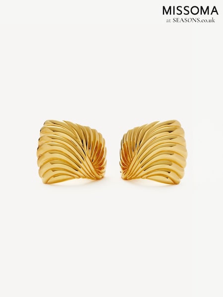 Missoma Gold Oversized Wavy Ridge Ripple Stud Earrings (F17915) | £115