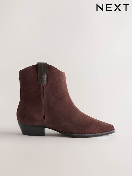Burgundy Red Forever Comfort® Vintage Style Western Ankle Boots (F17936) | £69