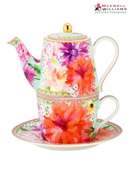 Maxwell & Williams Blue Teas and C's Dahlia Daze Teapot for One (F17966) | £40
