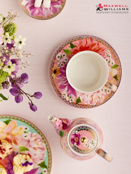 Maxwell & Williams Pink Teas and C's Dhalia Daze 1L Teapot with Infuser (F17984) | £50