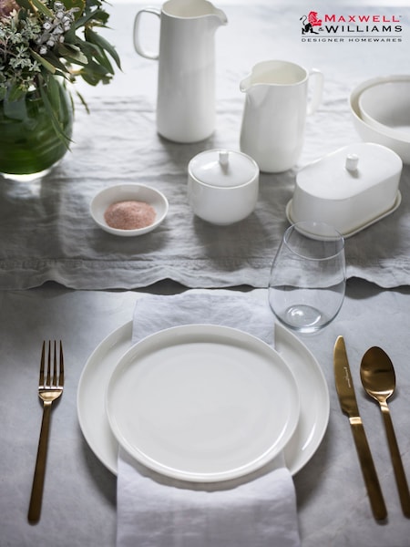 Maxwell & Williams 12 Piece White Cashmere Resort Coupe Dinner Set (F17993) | £90