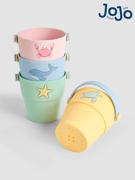 JoJo Maman Bébé Set of 4 Silicone Bath Buckets (F18051) | £16