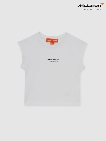 Reiss White Grace 13-14 yrs McLaren F1 Team Cropped Logo T-Shirt (F18156) | £24