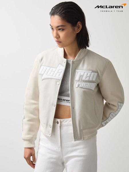 Reiss Off White Fury McLaren F1 Team Bomber Jacket (F18158) | £998