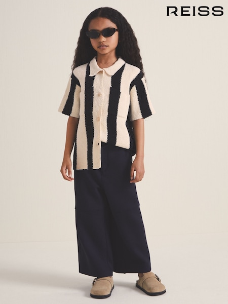 Reiss Black Clive 9-13 yrs Reiss | Les 100 Ciels Stripe Knit Shirt (F18167) | £50