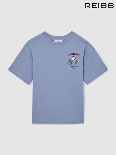 Reiss Airforce Blue Young 13-14 yrs Cotton Oversized Match Day T-Shirt (F18178) | £24