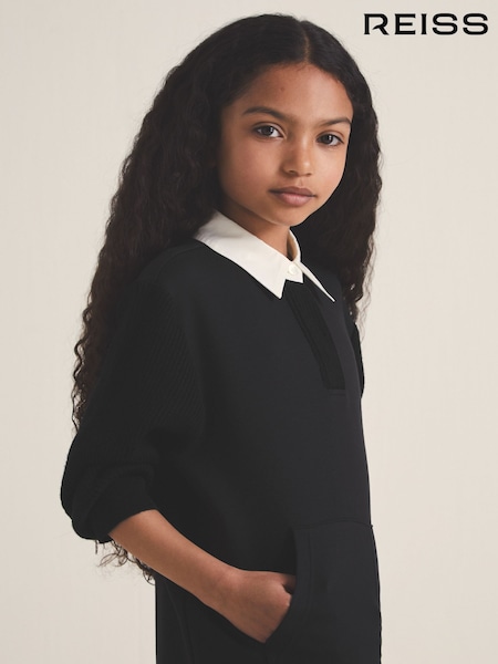 Reiss Black Noa 4-9 yrs Reiss | Les 100 Ciels Polo Sweatshirt (F18238) | £52