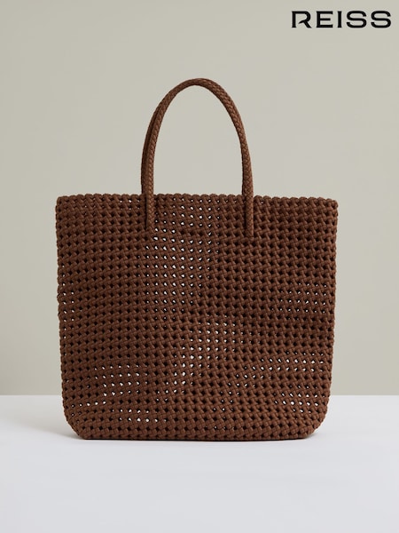 Reiss Tan Nancy Woven Neoprene Tote Bag (F18272) | £228