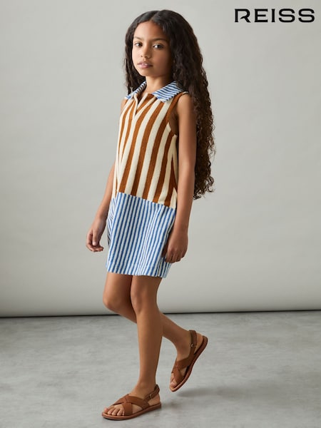 Reiss Multi Felicia 4-9 yrs Towelling Stripe Dress (F18361) | £35