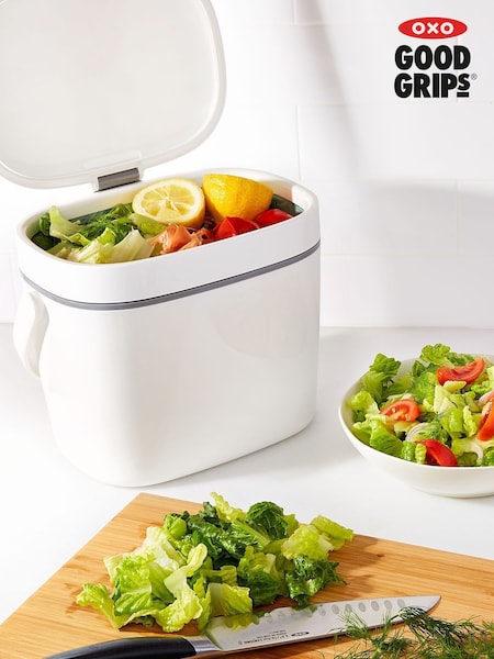 Oxo Silver Large Good Grips Easy Clean Compost Bin Bin (F18371) | £30