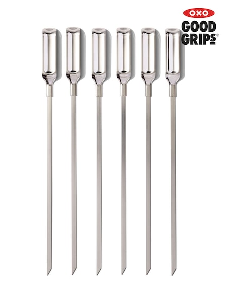 Oxo 6 Piece Silver Good Grips Grilling Skewer Set (F18413) | £17.50