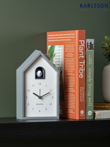 Karlsson Mouse Grey Modern Cuckoo Alarm Clock (F18460) | £53