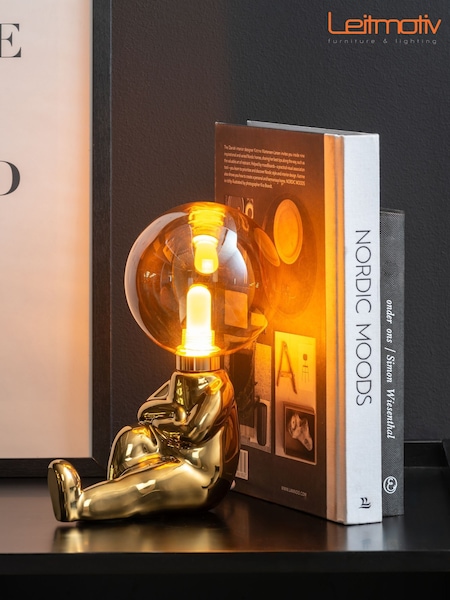 Leitmotiv Gold Plated LED Joey Table Lamp (F18468) | £51