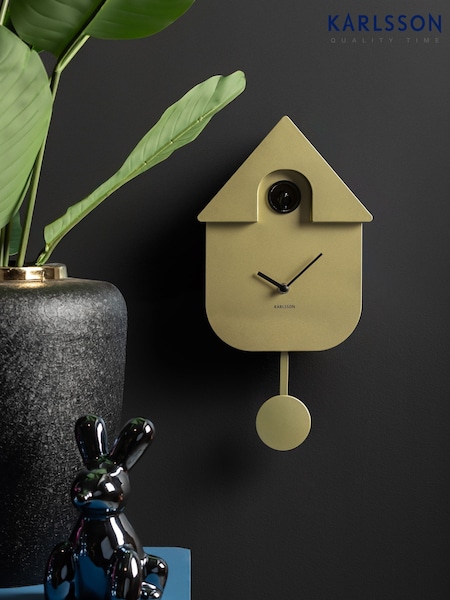 Karlsson Metallic Gold Modern Cuckoo Wall Clock (F18494) | £80