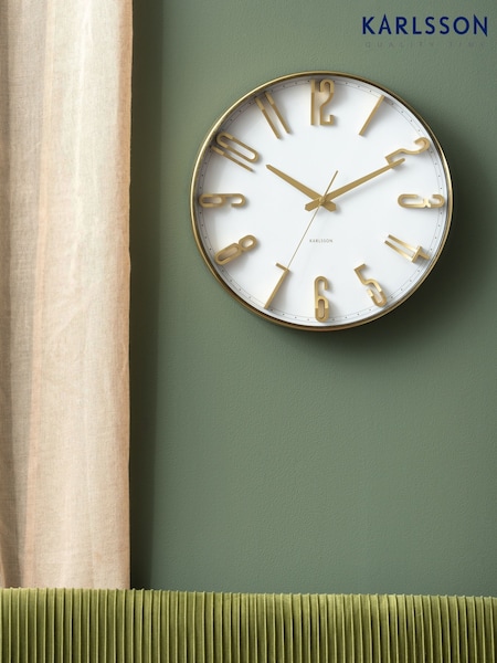 Karlsson Metallic White Elevated Glam Wall Clock (F18508) | £54