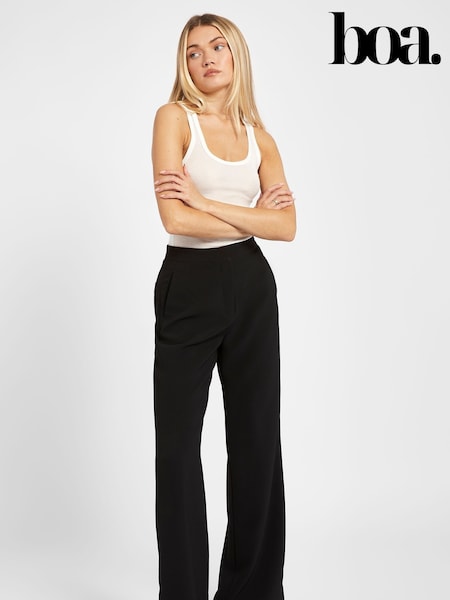 Because Of Alice Black Effortless Wide Leg Trousers (F18535) | £65