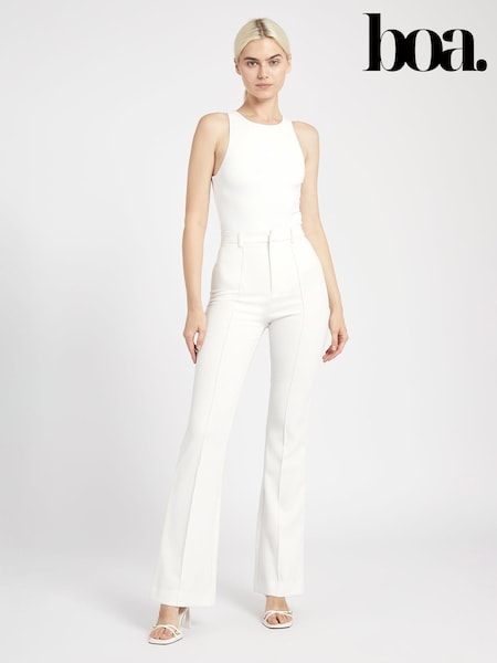 Because Of Alice White Wide Leg Suit Trousers (F18538) | £55