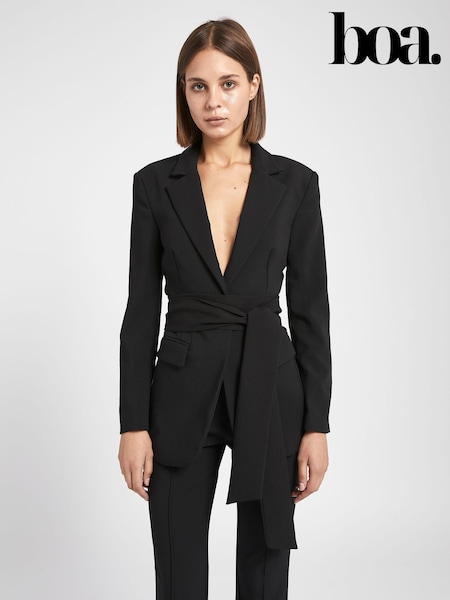 Because Of Alice Black Classic Blazer With Belt (F18540) | £85