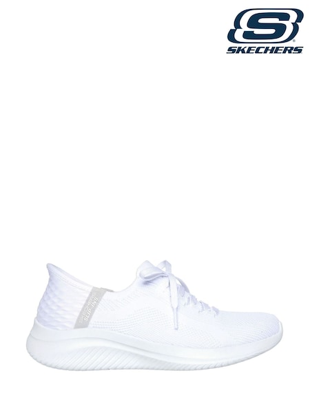 Skechers White Wide Fit Ultra Flex 3.0 Brilliant Trainers (F18586) | £89