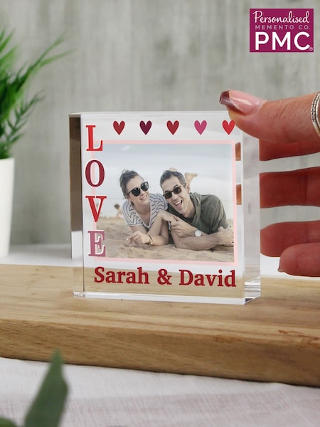 Personalised LOVE Photo Upload Small Crystal Ornament by PMC (F18600) | £17