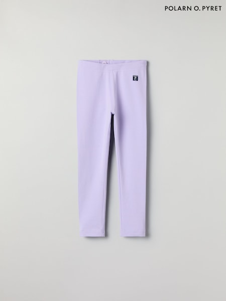Polarn O. Pyret Purple Organic Cotton Blend Plain Leggings (F18637) | £16