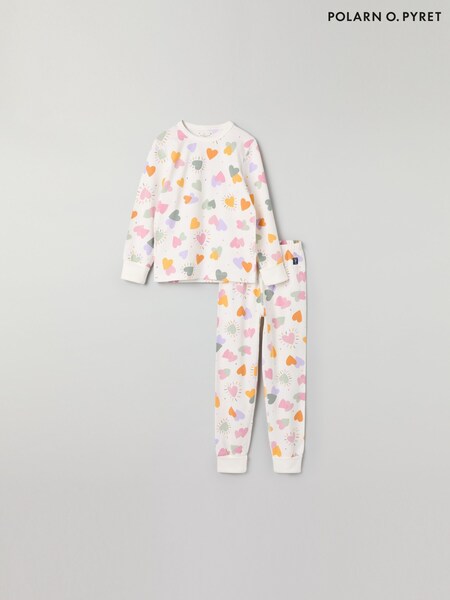 Polarn O. Pyret White Organic Cotton Blend Pyjamas (F18660) | £28