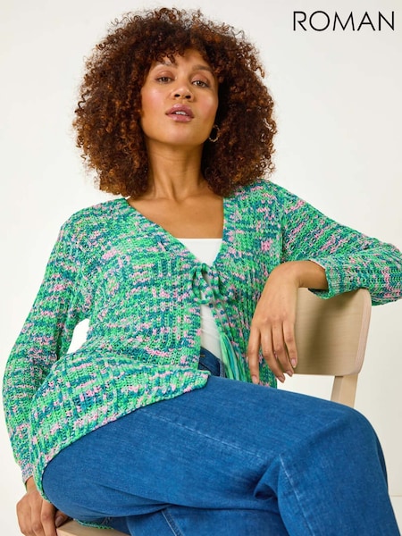 Roman Green Spacedye Tie Knit Cardigan (F18787) | £42