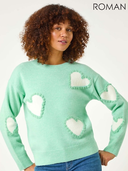 Roman Green Fun Heart Knit Jumper (F18791) | £48