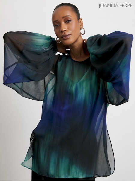 Joanna Hope Blue Tie Sleeve Blouse (F18798) | £59