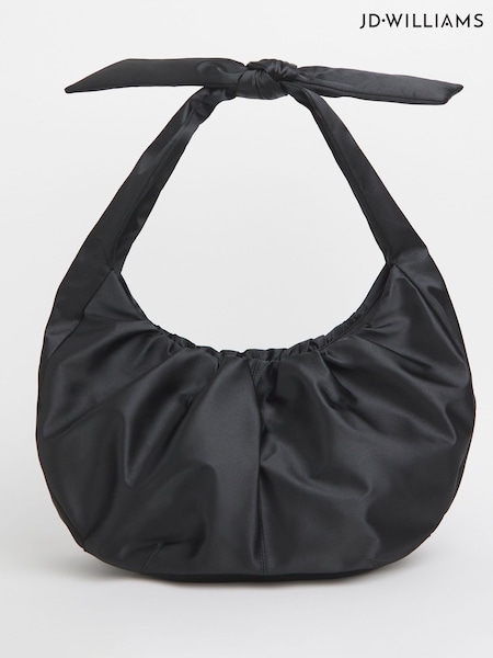 JD Williams Black Satin Bow Detail Tote Bag (F18800) | £36