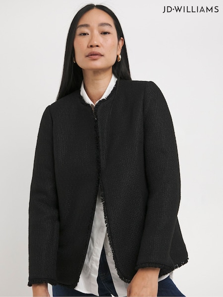 JD Williams Black Collarless Boucle Blazer (F18801) | £65