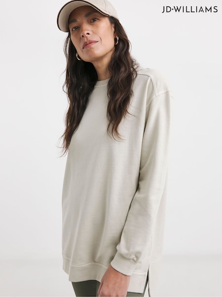 JD Williams Grey Longline Seam Detail Sweatshirt (F18814) | £25