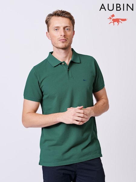 Aubin Green 100% Cotton Marcel Pique Polo Shirt (F18849) | £55
