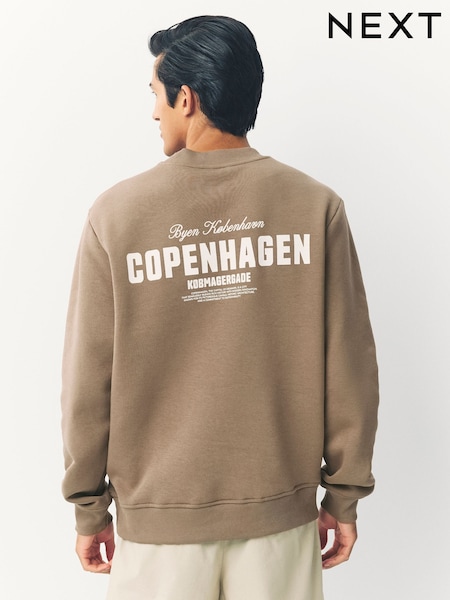 Neutral Cotton Rich Crew Graphic Sweatshirt (F18911) | £34